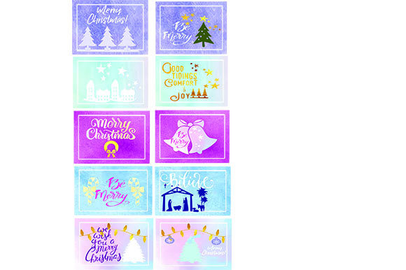 10 Square Christmas Stickers: Festive Illustrations for Brands