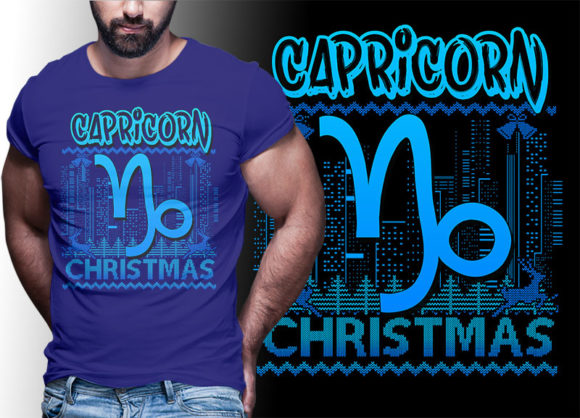 CAPRICORN Christmas Shirt: Festive Illustrations