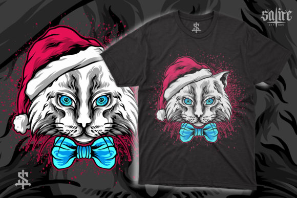 Cat Christmas Illustration: Festive Graphics for Blogs