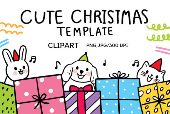 Cheerful Cartoon Christmas Background for Illustrations