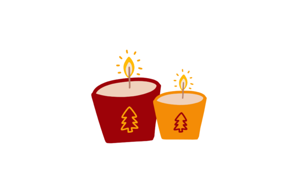 Christmas Candle Celebration Decoration: Festive Illustrations