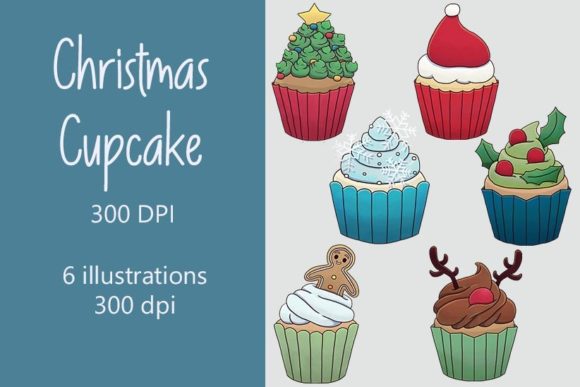 Christmas Cupcake: Sweet Illustrations for Festive Brands