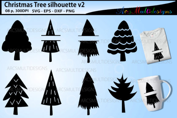 Christmas Tree Silhouette Bundle: Premium Illustrations