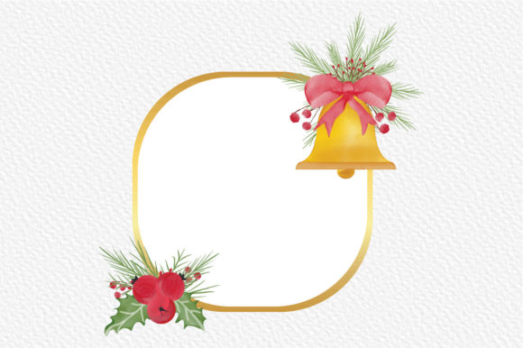 Christmas Watercolor Frame 10: Festive Illustrations