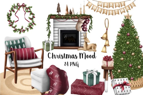 Cozy Christmas Home: Illustrations for Sellers