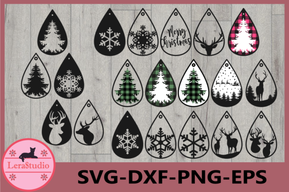 Earrings Merry Christmas: Festive Illustrations