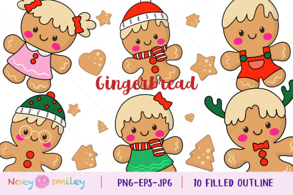 Gingerbread Filled Clipart: Christmas Illustrations