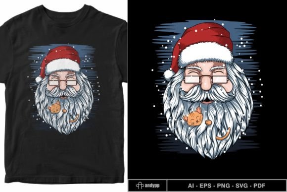 Santa and Kittens Vector: Festive Illustrations