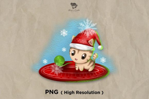 Santa Cat Sublimation: Festive Illustrations for Brands