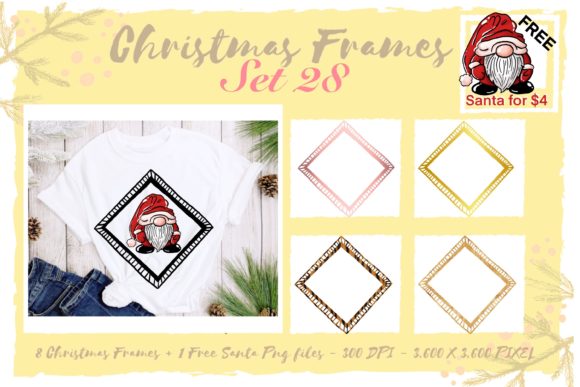 Sublimation Christmas Frames Set 28: Premium Illustrations