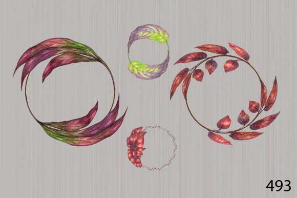 Watercolor Christmas Floral Frame Bundle: Festive Illustrations