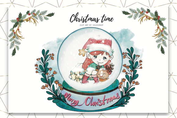 Watercolour Christmas Snowdome: Reviewing Illustrations